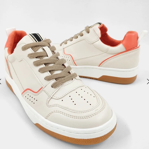 ShuShop Shoes - NWB SHU SHOP ROMI FASHION TAUPE and Orange Sneakers size 9 or 11